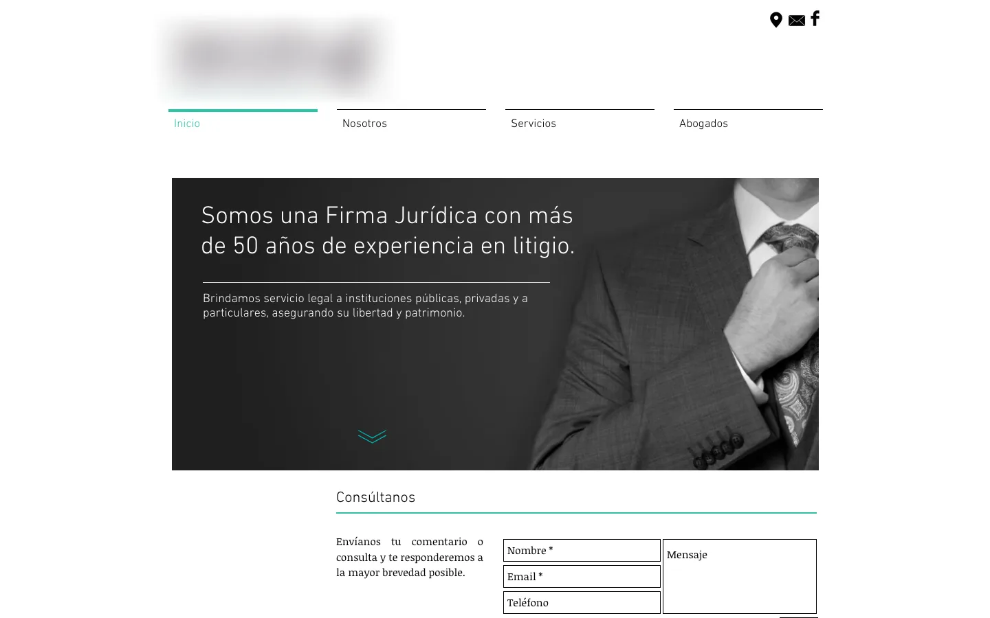 Así se veía antes la página del despacho